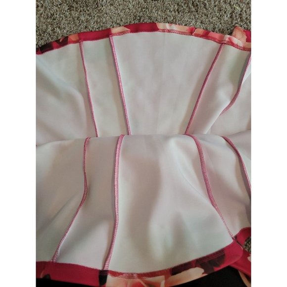 Calvin Klein Pleated Pink Floral Cocktail Dress Size 4 - Picture 8 of 9